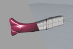 有機的な形状のサンプル4（眼鏡用部品・3DCADデータ作成）