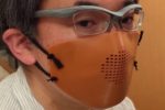 イグアスさんのデータから作成した 3Dプリントマスク 。頬や顎付近などは広い面積でビタッ押さえられる形です。
