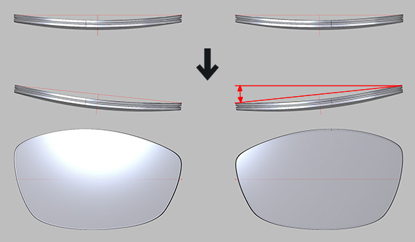 3Dデータ化した頭を元に、自分専用の眼鏡を作ってみる。フロントカーブについて。