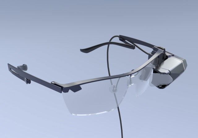 ヘッドマウントディスプレイ や デバイスメガネ ・ ウェアラブルデバイス のデザイン・開発について。 AiRScouter のメガネフレームは、弊社にてデザイン・設計を行いました。