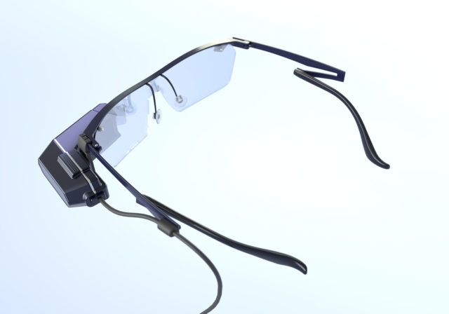 ヘッドマウントディスプレイ や デバイスメガネ ・ ウェアラブルデバイス のデザイン・開発について。 AiRScouter のメガネフレームは、多くの人にフィッティングフリーで掛けやすくなるようにデザインしています。