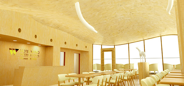 【 3D 】ホテルの 大曲面天井の3Dデータの作成 （ホテルウィングインターナショナルプレミアム金沢駅前）