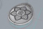 福井しあわせ元気大会 2018　入賞メダルのデザイン。3DCADでの3Dデータの作成。最終形状。