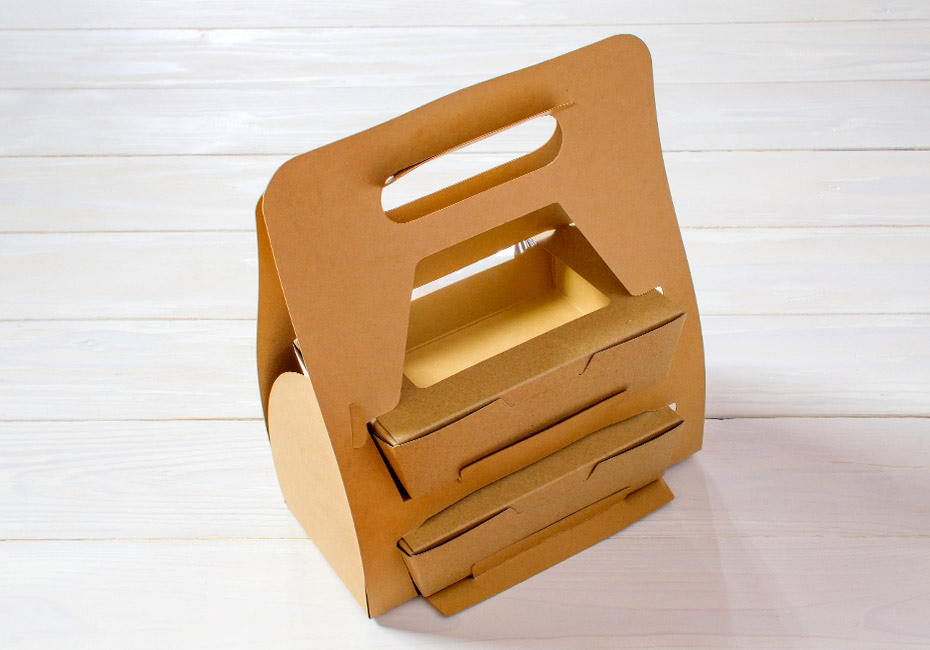 OKAMOCHI デリバッグ – レジ袋もプラスチック容器も使わない「使い捨ての岡持ち」。背面から。