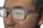 今回 無償配布 する眼鏡のプレビューイメージ。私の頭部3Dデータに重ねて。